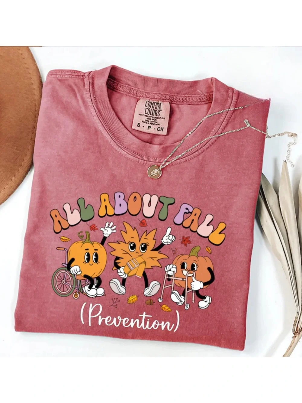Comfort Colors Blossom Rose 'All About Fall' Graphic Short Sleeve Tee